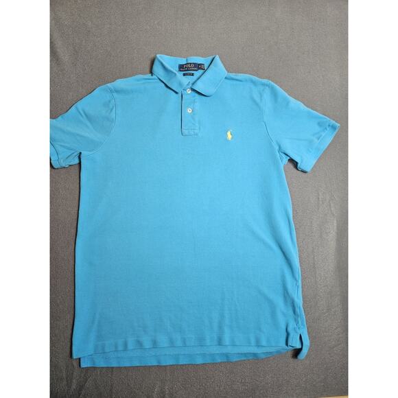 Polo Ralph Lauren Other - Ralph Lauren Shirt Mens Medium Blue Polo Yellow Pony Logo Casual Rugby Preppy